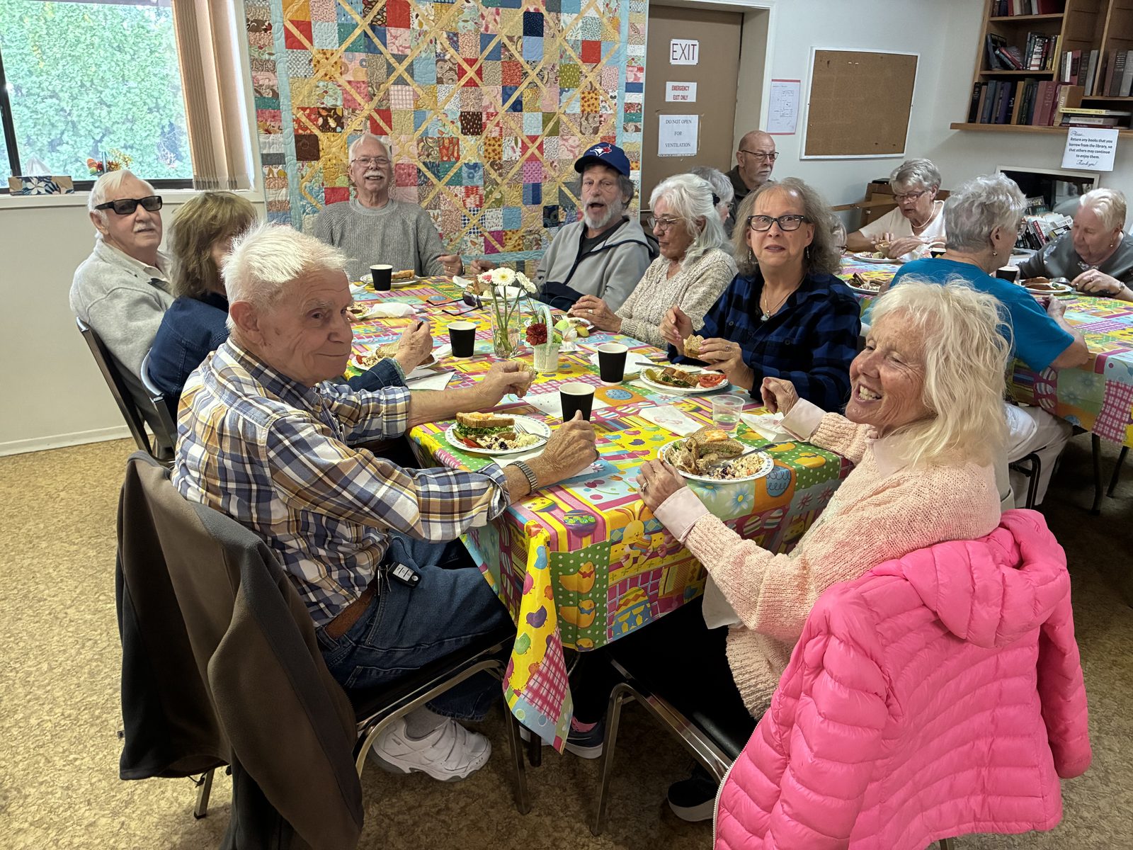 Seniors sharing a social meal together